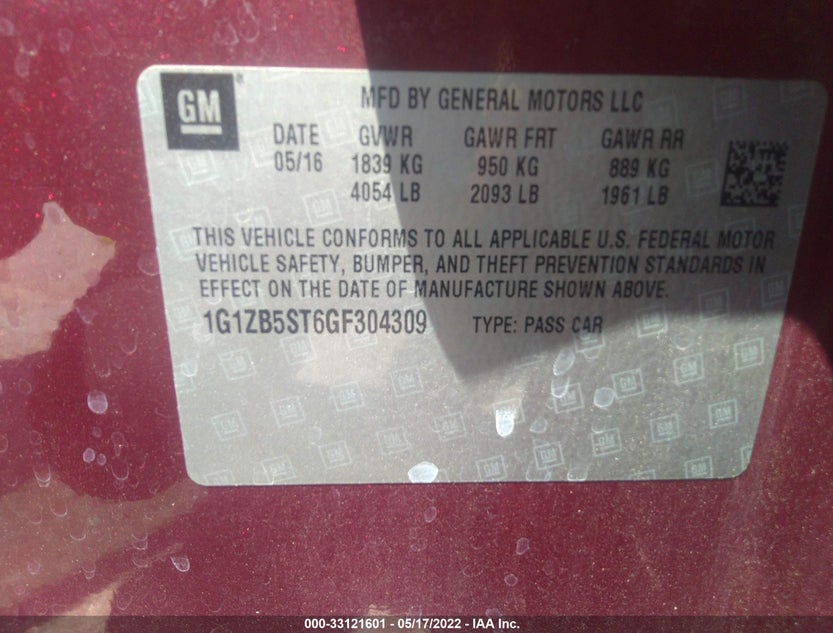 1G1ZB5ST6GF304309