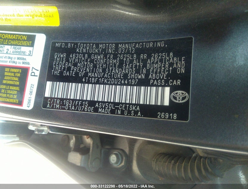4T1BF1FK2DU244197