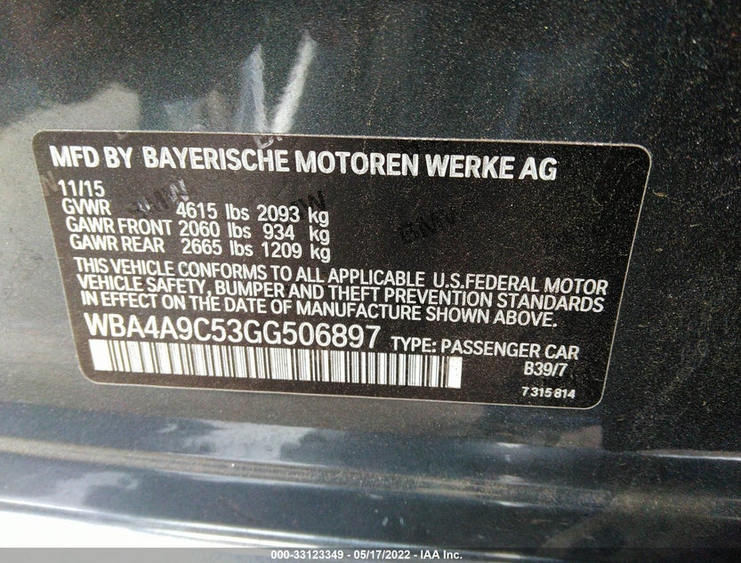 WBA4A9C53GG506897