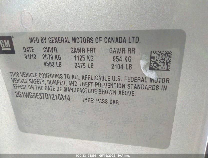 2G1WG5E37D1210314