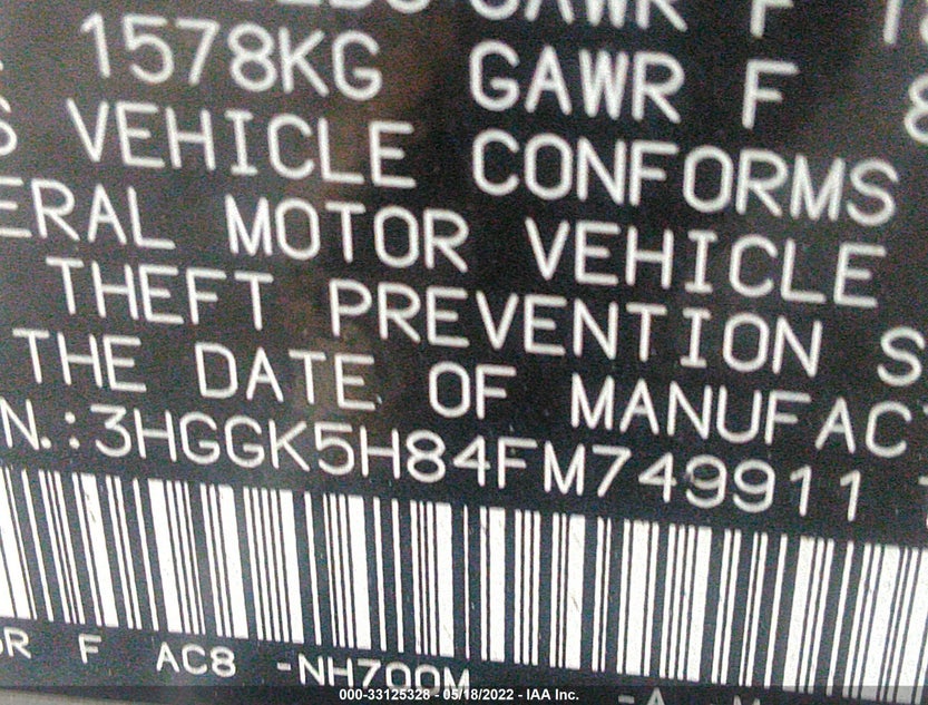 3HGGK5H84FM749911