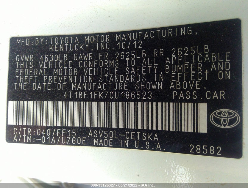 4T1BF1FK7CU186523