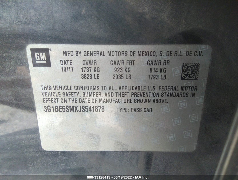 3G1BE6SMXJS541878