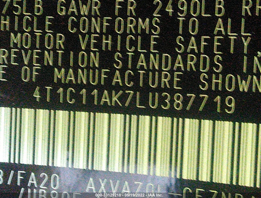 4T1C11AK7LU387719