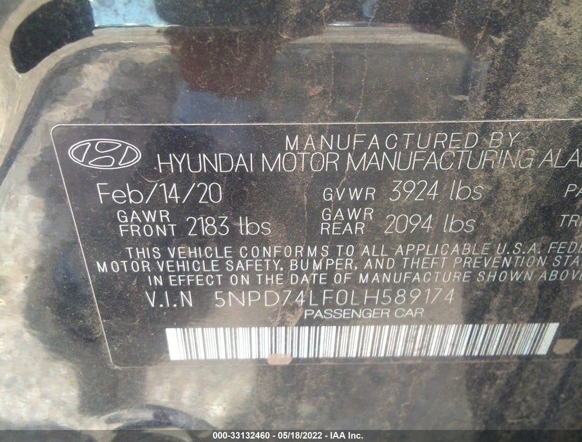 5NPD74LF0LH589174