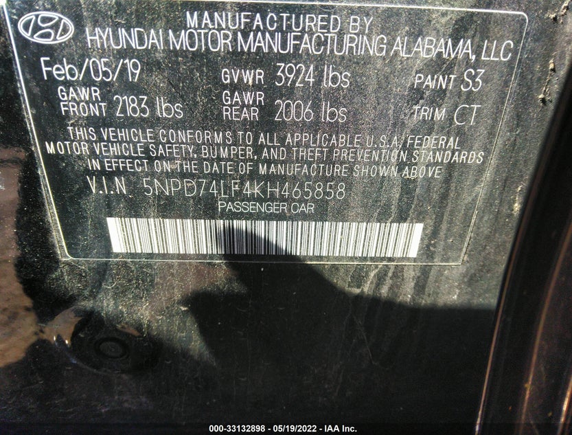 5NPD74LF4KH465858