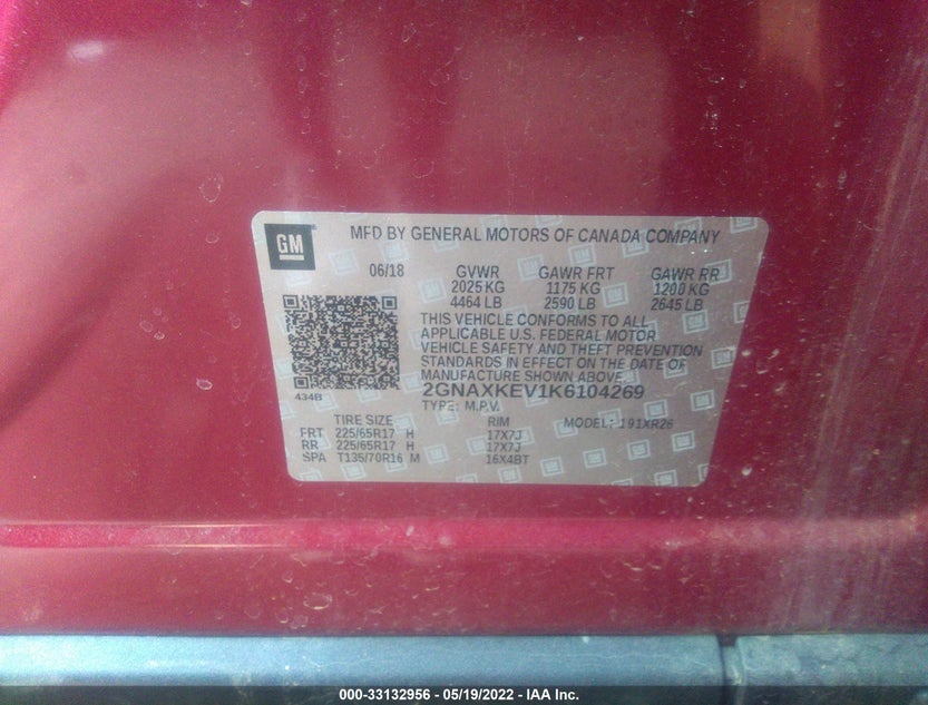 2GNAXKEV1K6104269
