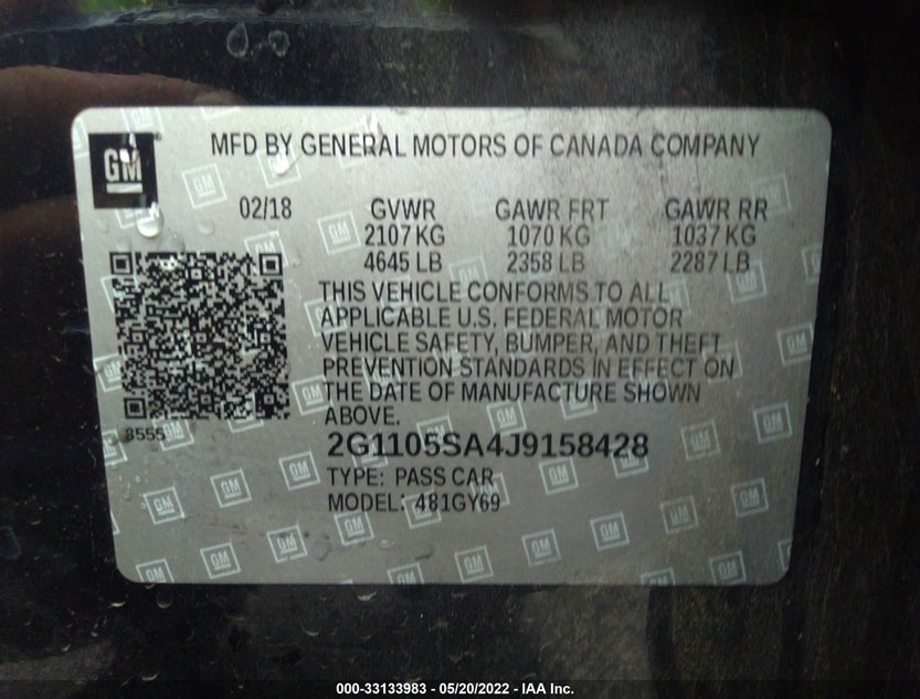2G1105SA4J9158428