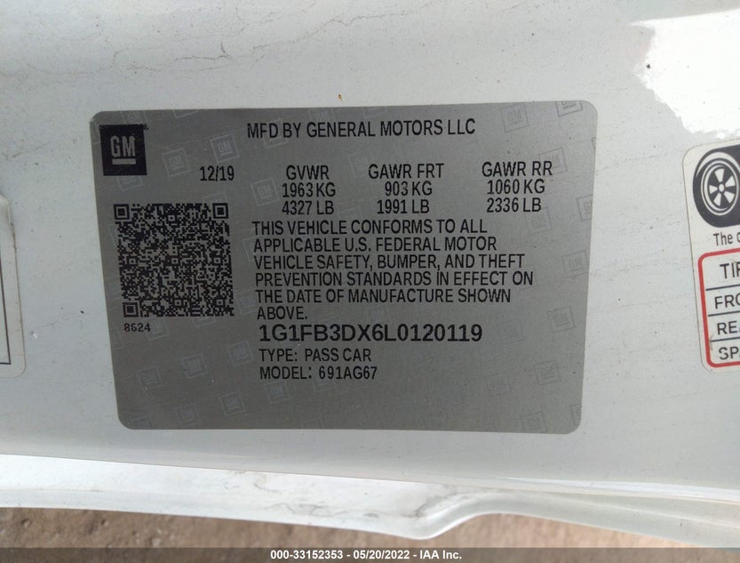 1G1FB3DX6L0120119