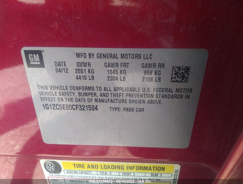1G1ZC5E00CF321504
