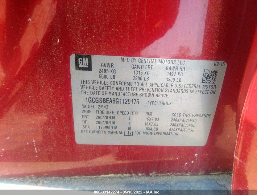1GCGSBEA8G1129176