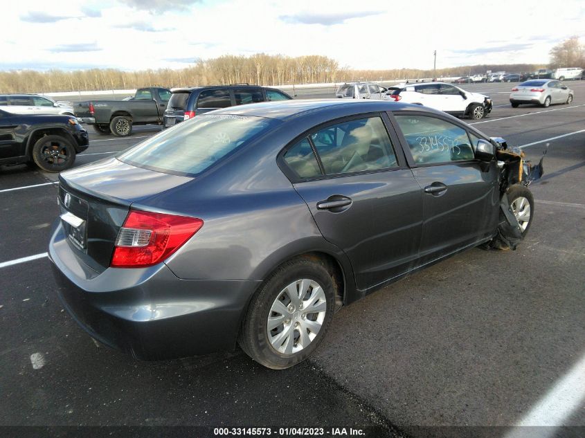 2012 Honda Civic Lx VIN: 19XFB2F50CE391374 Lot: 33145573