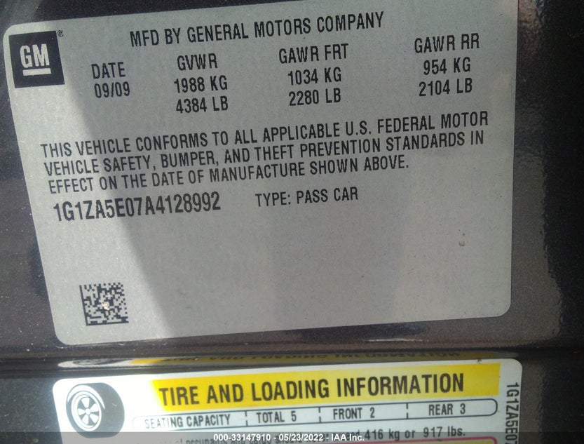 1G1ZA5E07A4128992