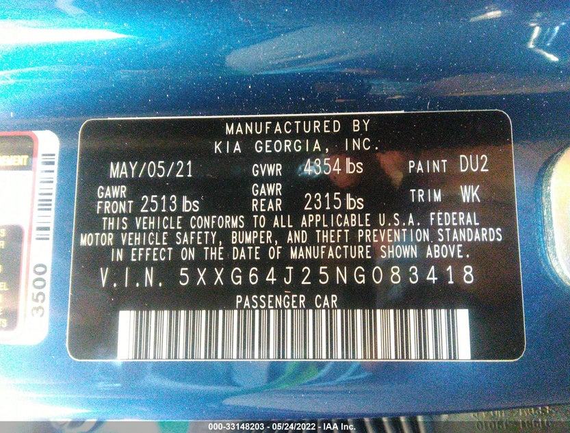5XXG64J25NG083418