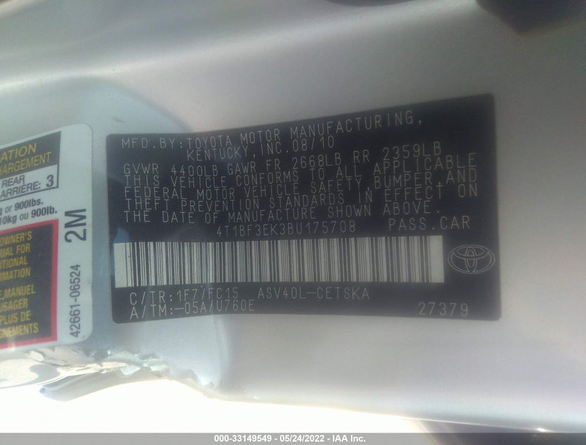 4T1BF3EK3BU175708