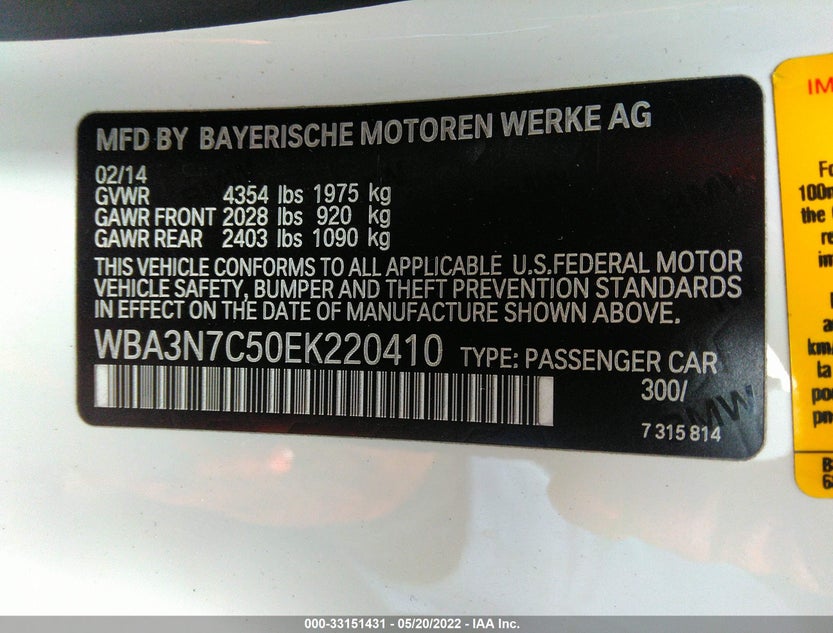 WBA3N7C50EK220410