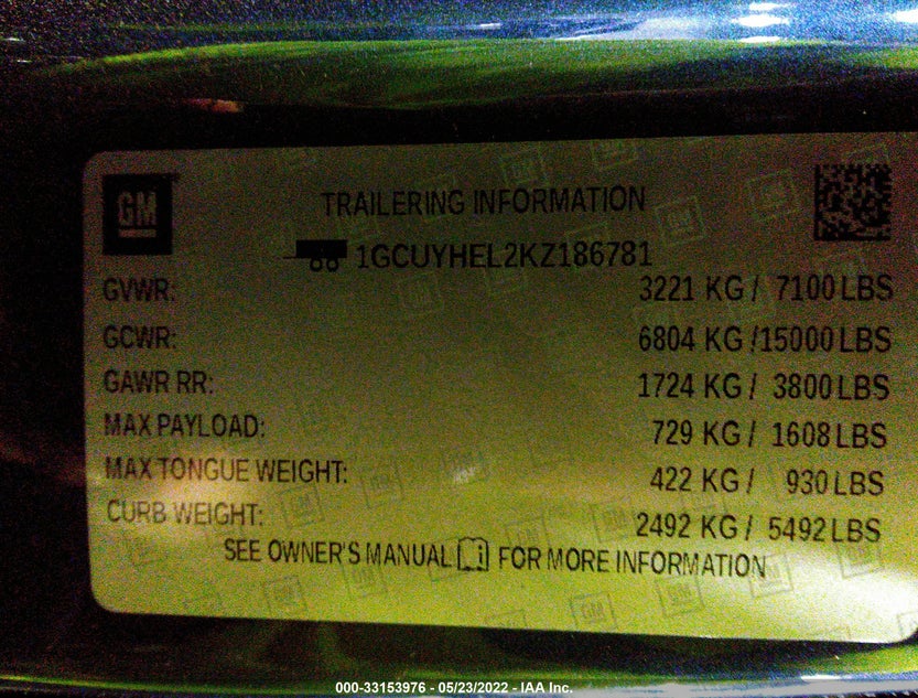 1GCUYHEL2KZ186781