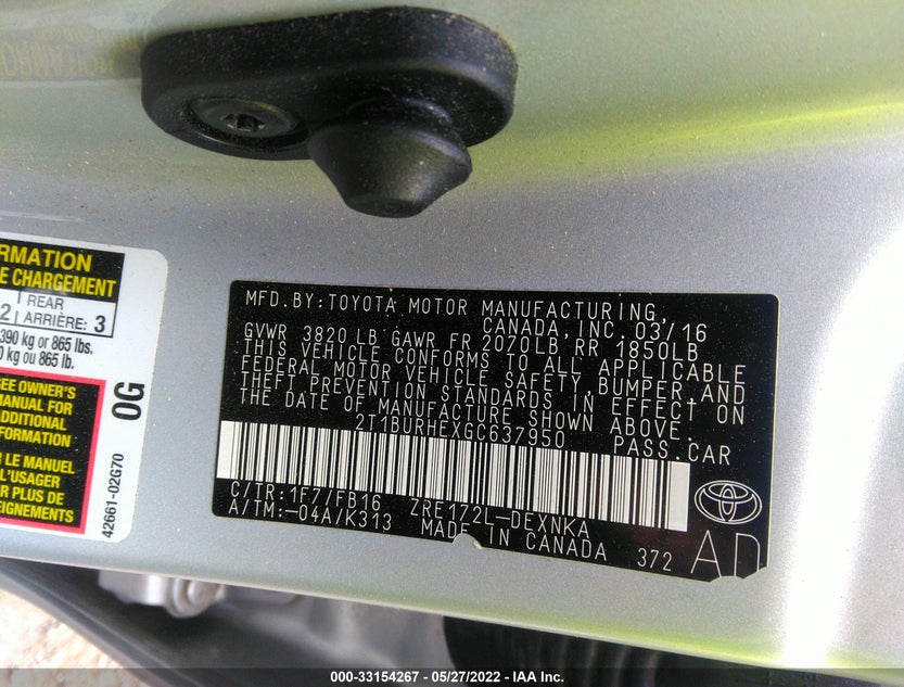 2T1BURHEXGC637950