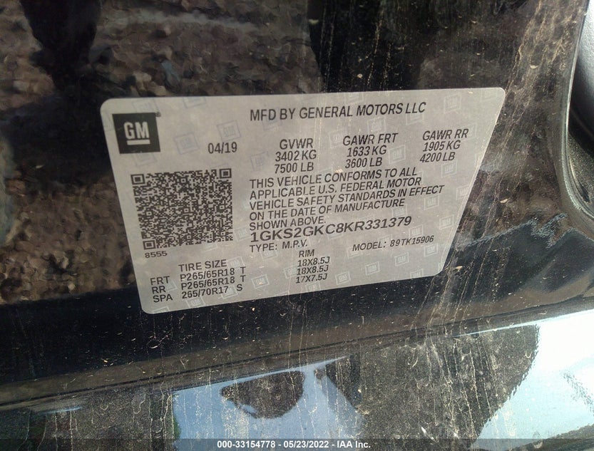 1GKS2GKC8KR331379