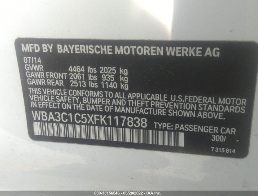 WBA3C1C5XFK117838