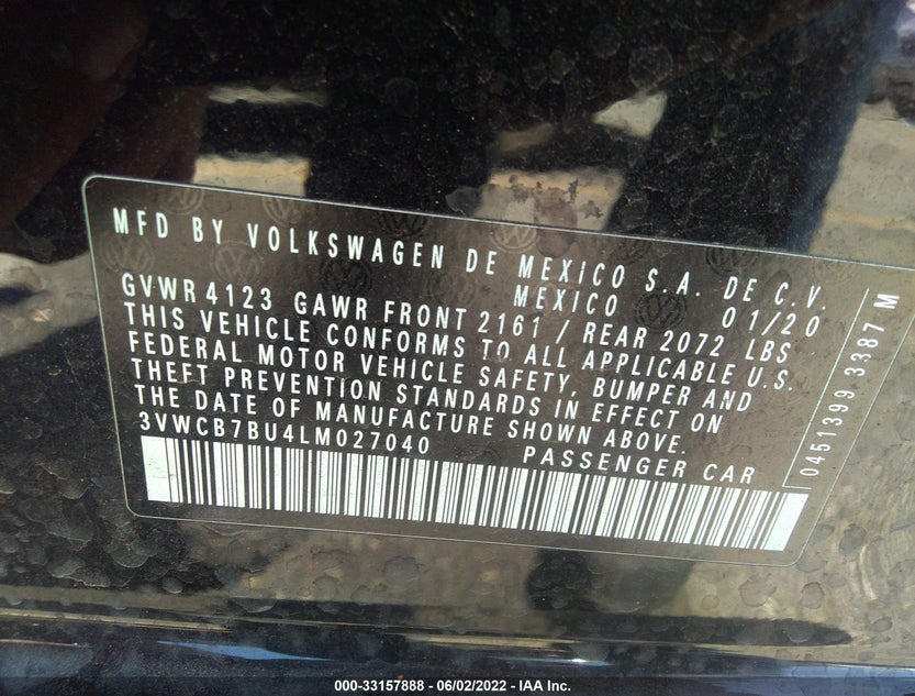 3VWCB7BU4LM027040