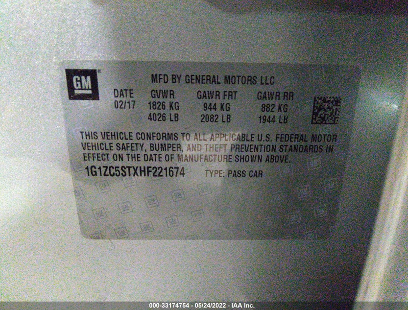 1G1ZC5STXHF221674