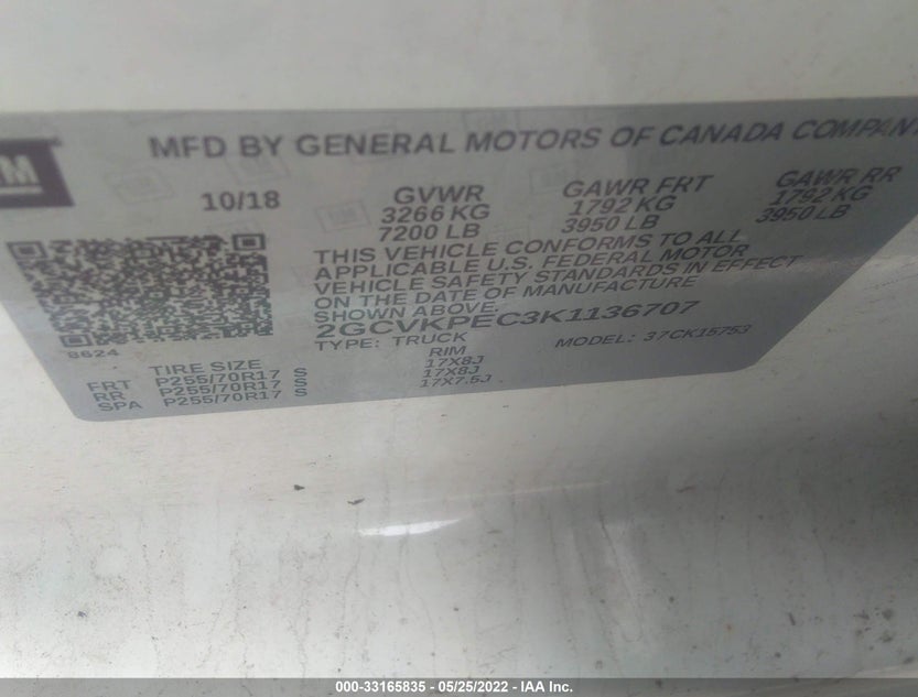 2GCVKPEC3K1136707