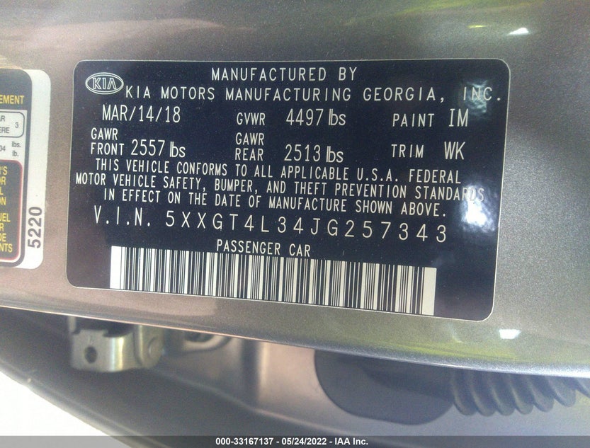 5XXGT4L34JG257343