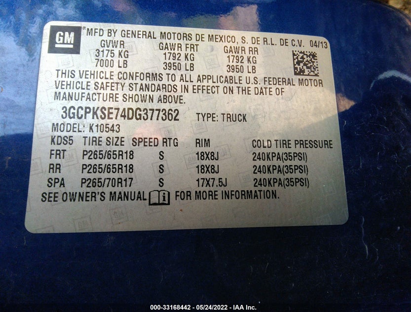 3GCPKSE74DG377362