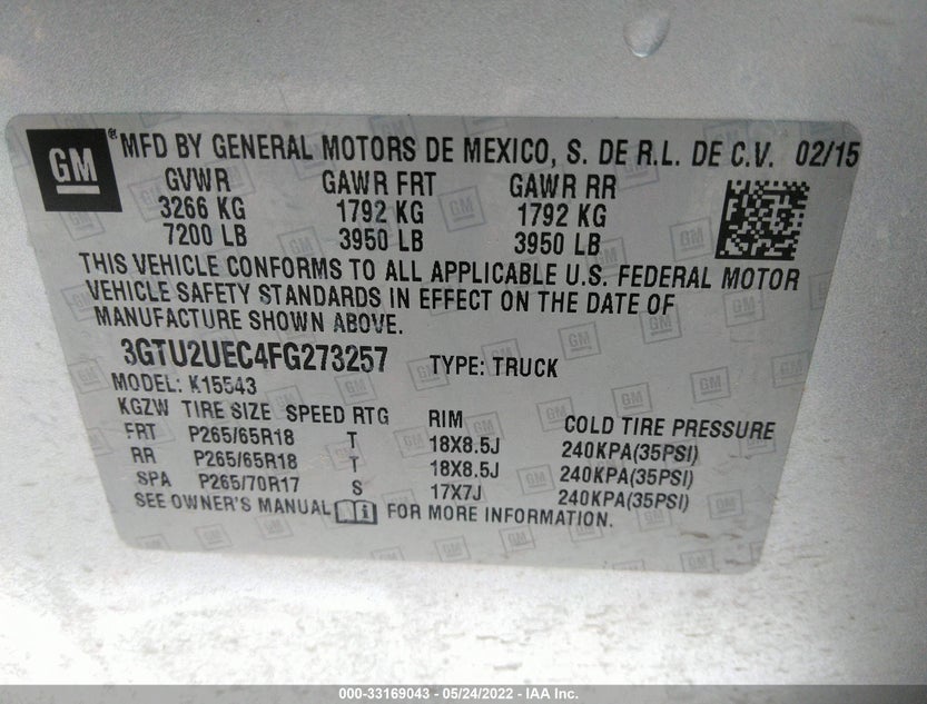 3GTU2UEC4FG273257