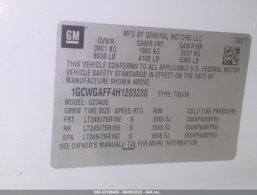 1GCWGAFF4H1203230