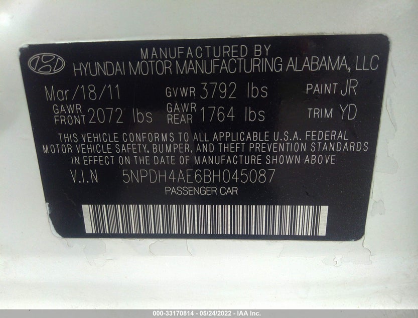 5NPDH4AE6BH045087