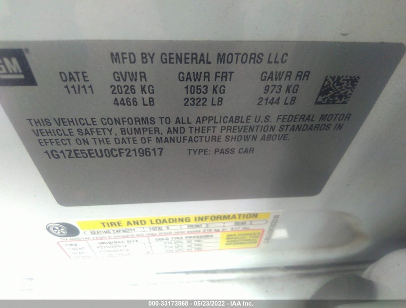 1G1ZE5EU0CF219617