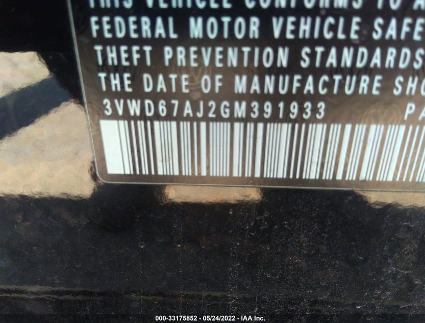 3VWD67AJ2GM391933