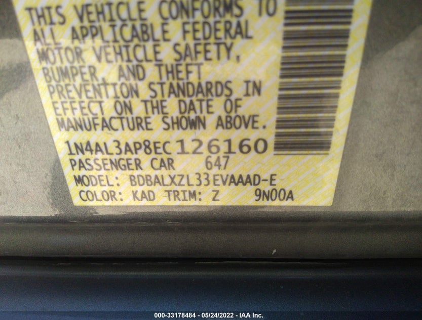 1N4AL3AP8EC126160
