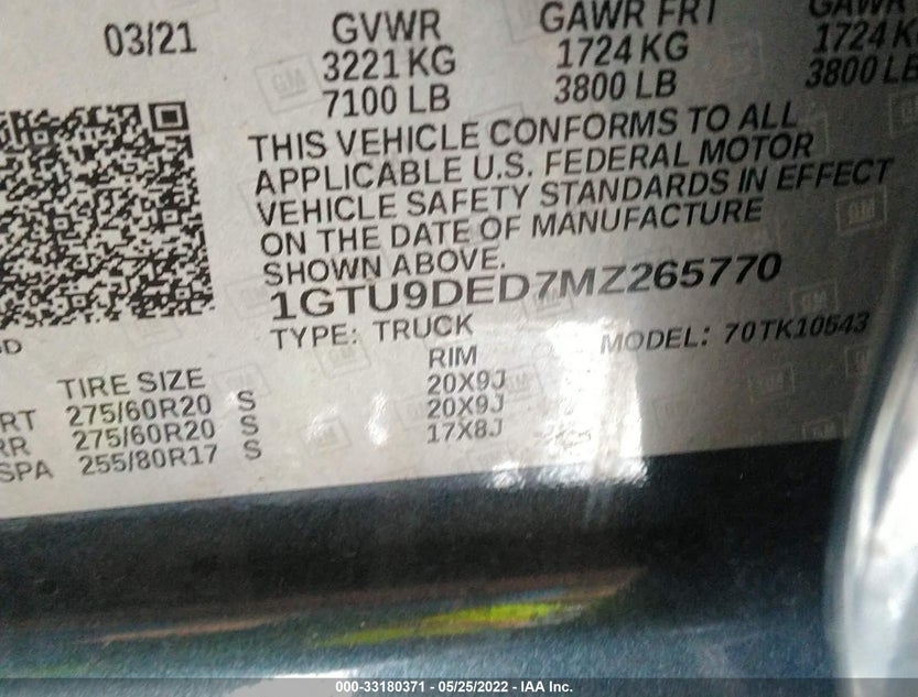 1GTU9DED7MZ265770