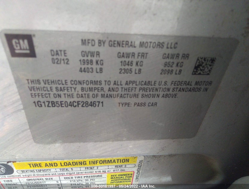 1G1ZB5E04CF284671