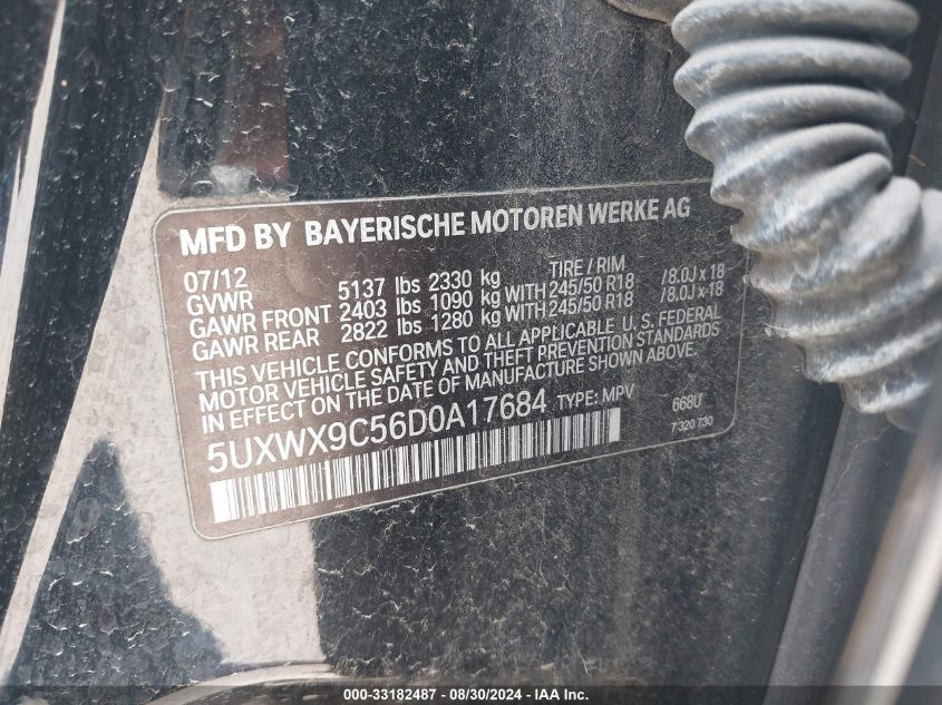 5UXWX9C56D0A17684 2013 BMW X3 xDrive28I