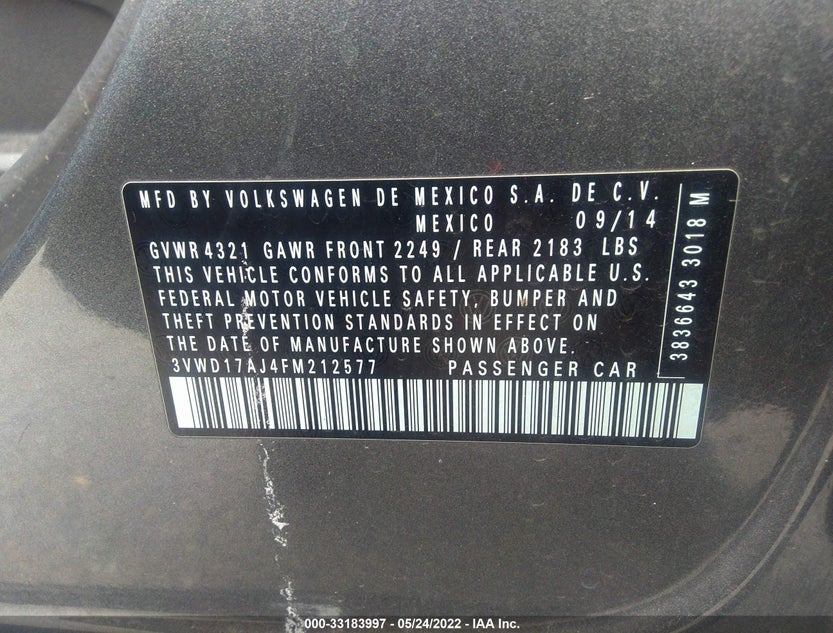 3VWD17AJ4FM212577