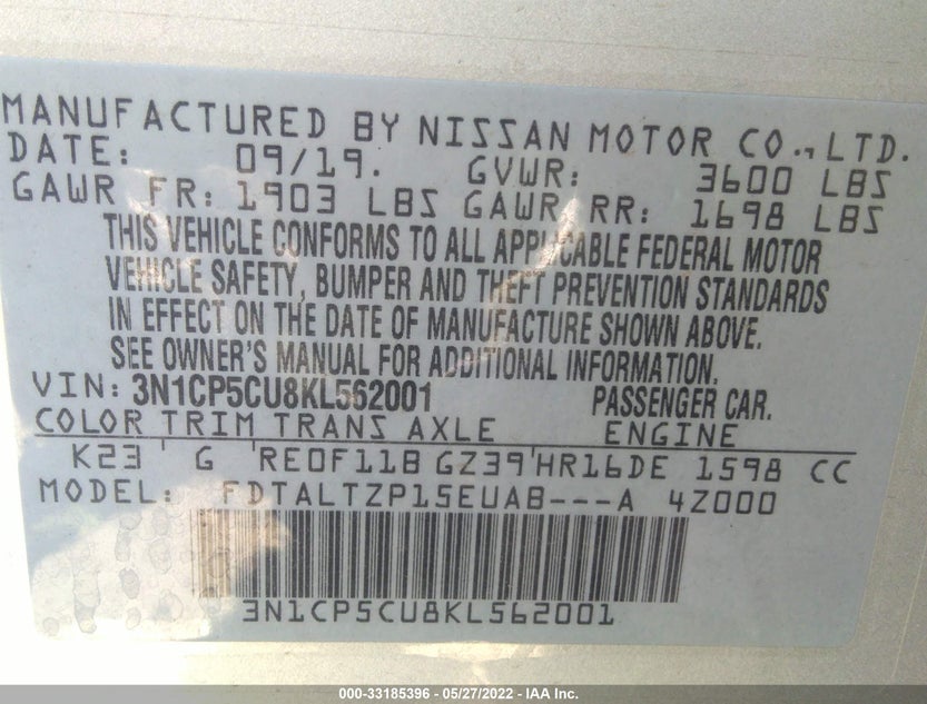 3N1CP5CU8KL562001