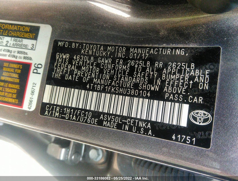 4T1BF1FK5HU380104