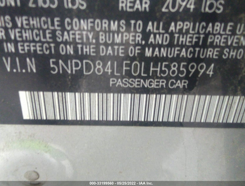 5NPD84LF0LH585994