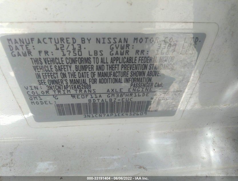 3N1CN7AP1EK452609