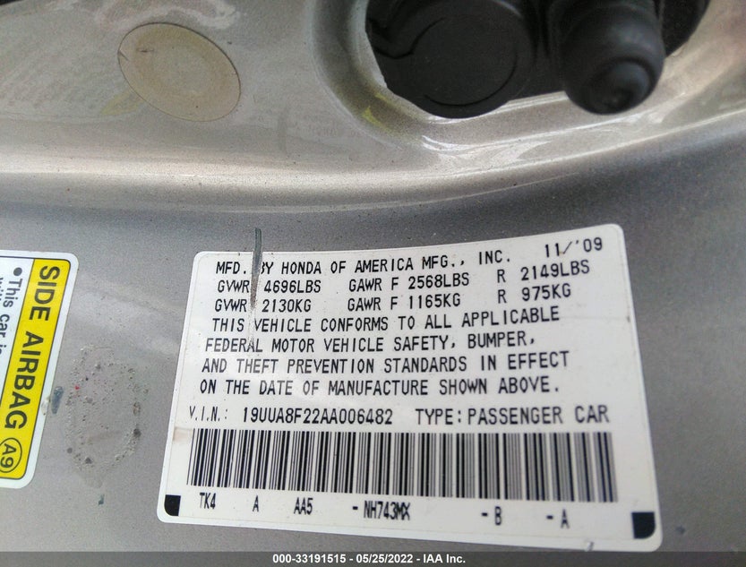 19UUA8F22AA006482