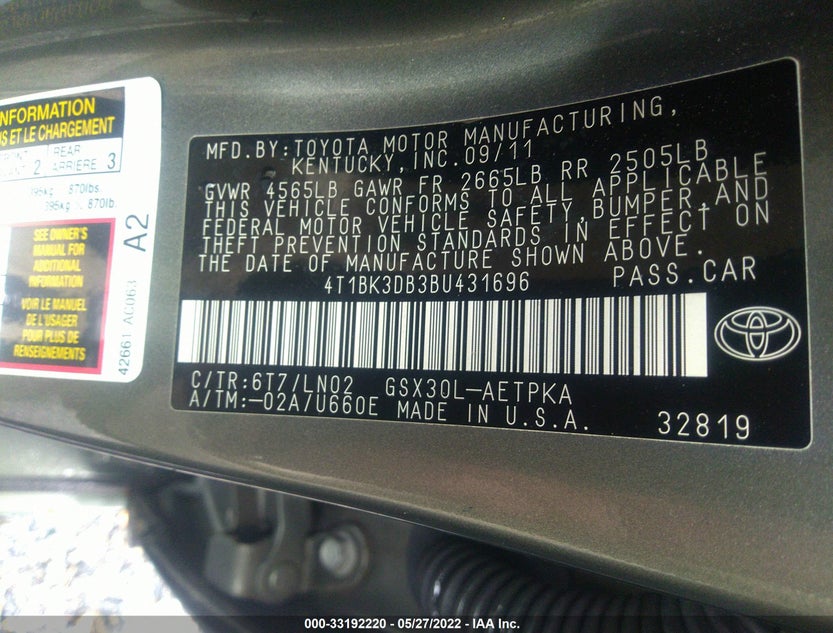4T1BK3DB3BU431696