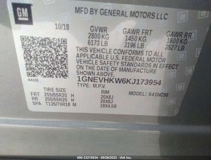 1GNEVHKW6KJ173954