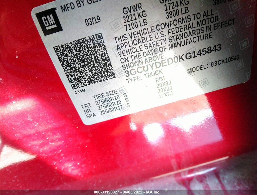 3GCUYDED0KG145843