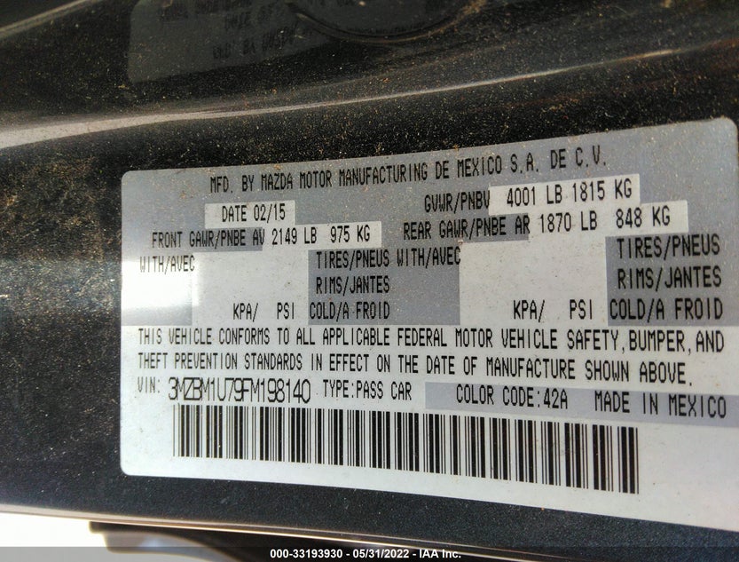 3MZBM1U79FM198140