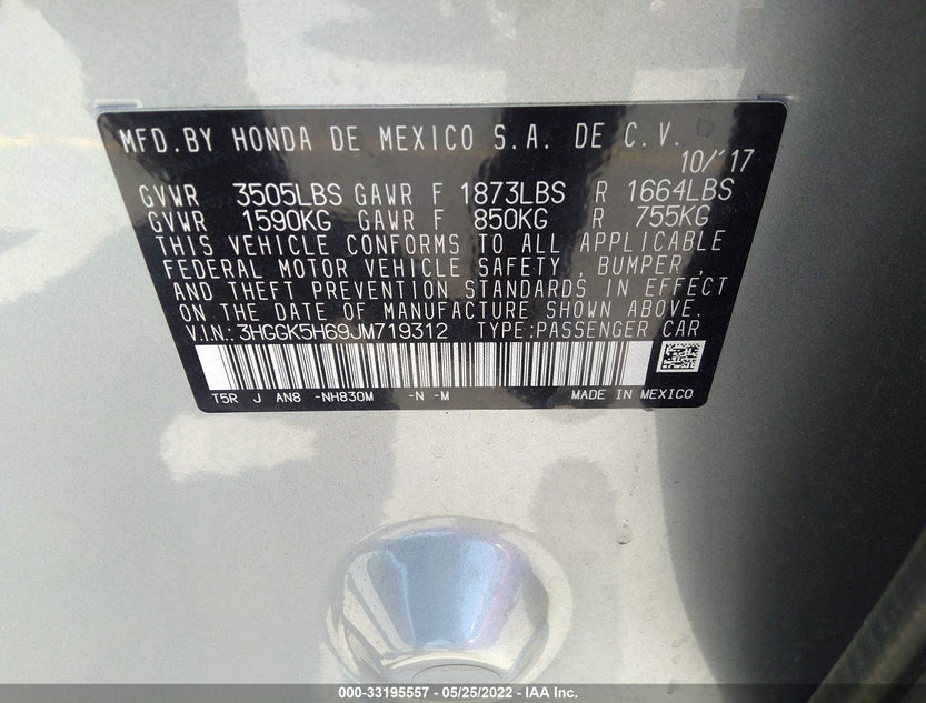 3HGGK5H69JM719312