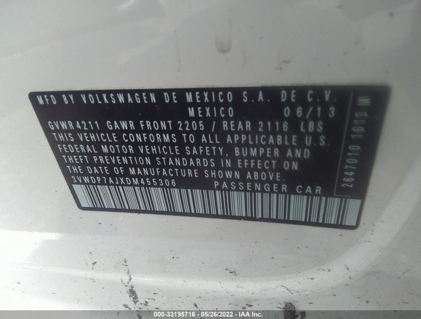 3VWDP7AJXDM455306